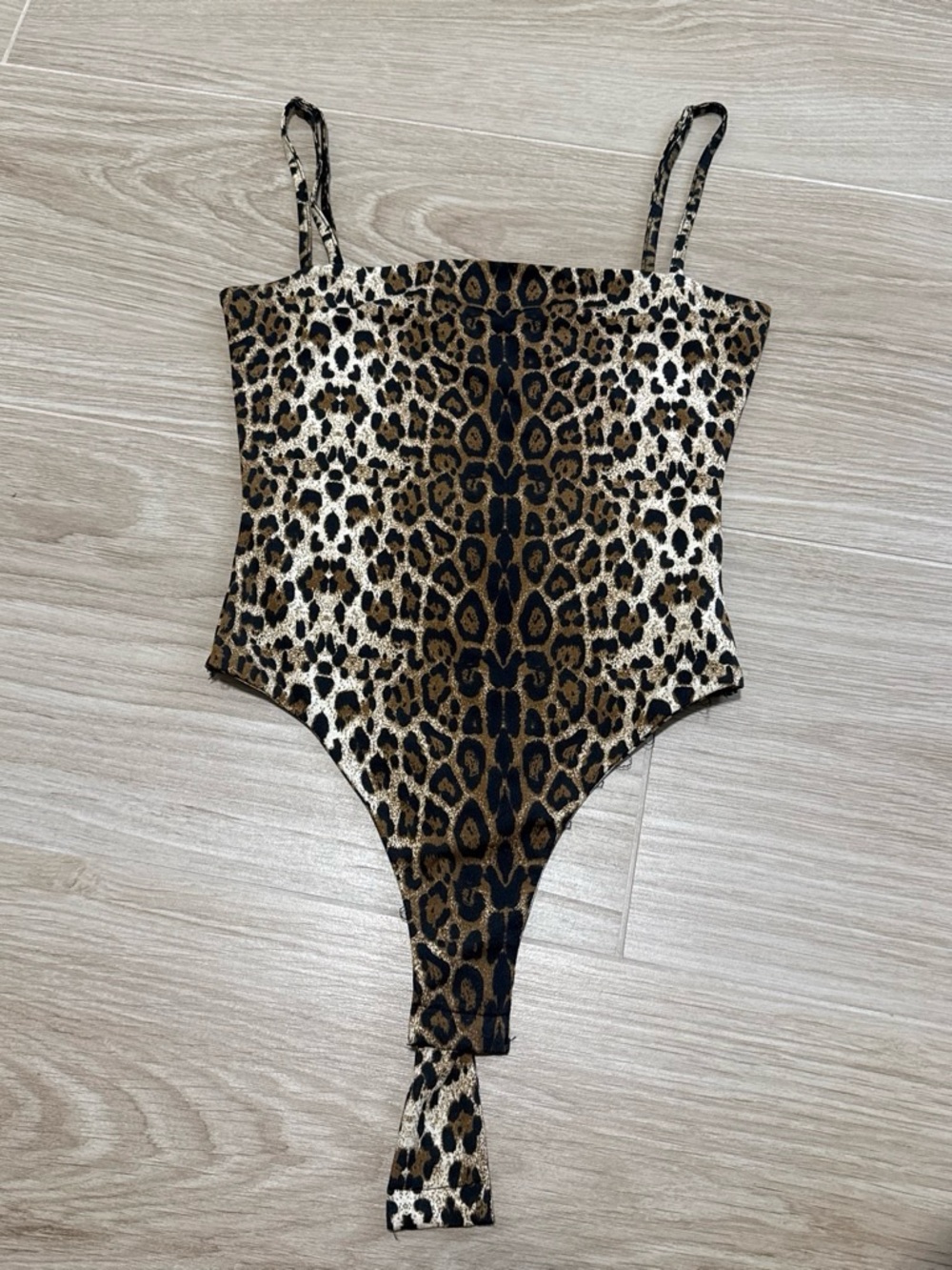 Leopard Cheetah Print Bodysuit - Brown Black Cream